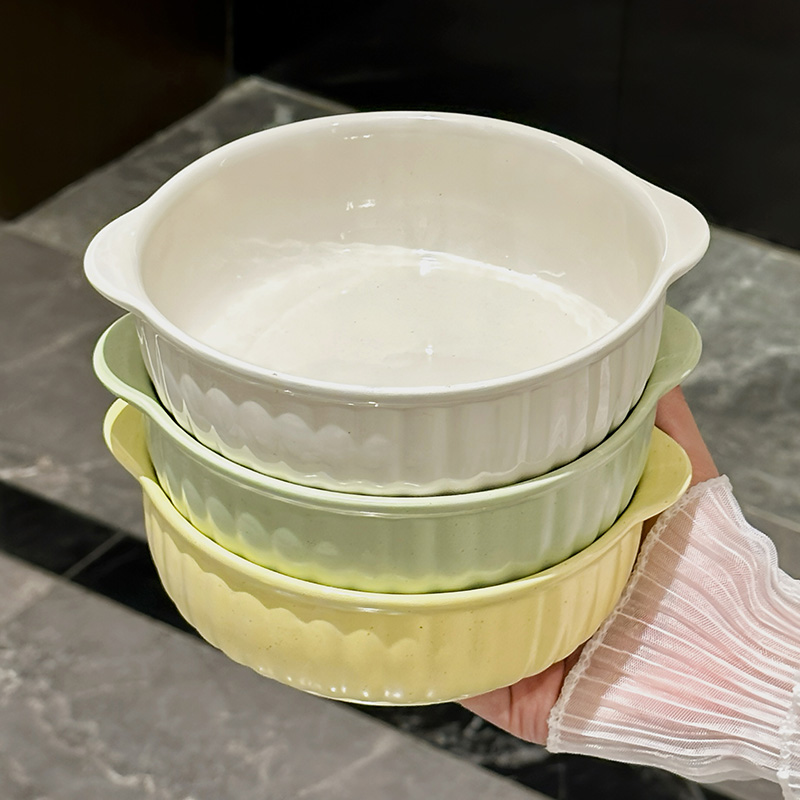 One Double-Ear Ceramic Bowl, O - Kitchen Appliances For Home review and price